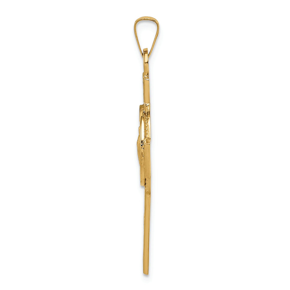 FJC Finejewelers 14k Yellow Gold Cross with St. Jude Medal Charm