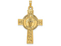 FJC Finejewelers 14k Yellow Gold Cross with St. Jude Medal Charm