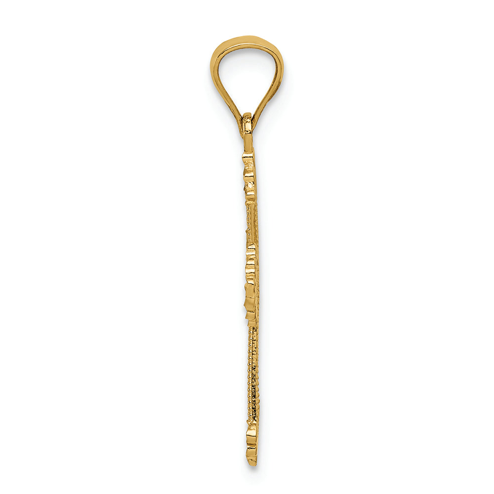 FJC Finejewelers 14k Yellow Gold Passion Cross Charm 16 x 27mm