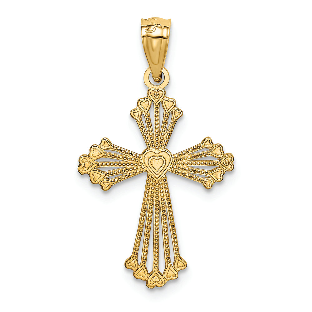 FJC Finejewelers 14k Yellow Gold Passion Cross Charm 16 x 27mm