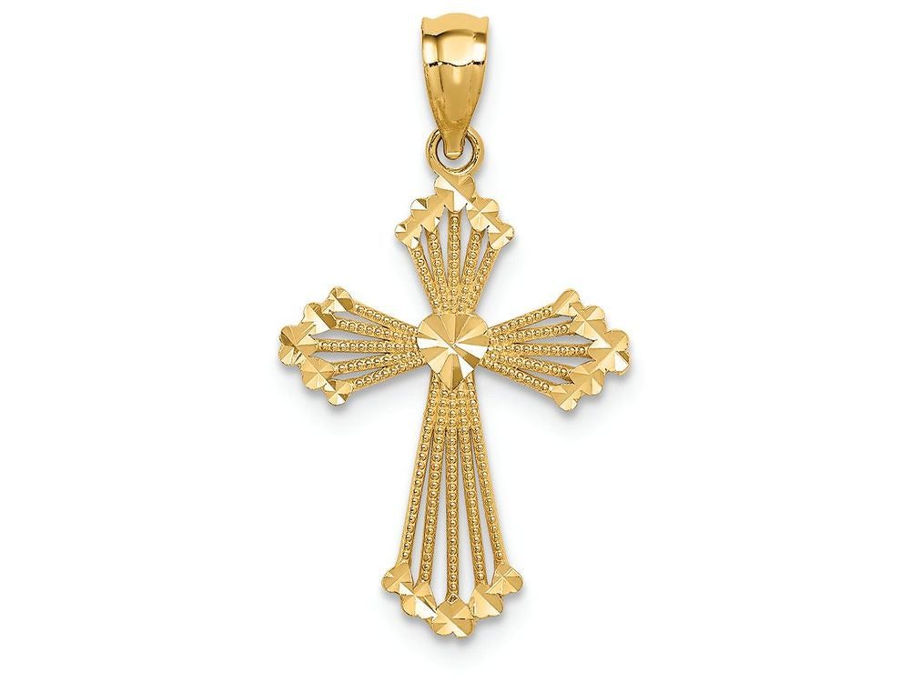 FJC Finejewelers 14k Yellow Gold Passion Cross Charm 16 x 27mm