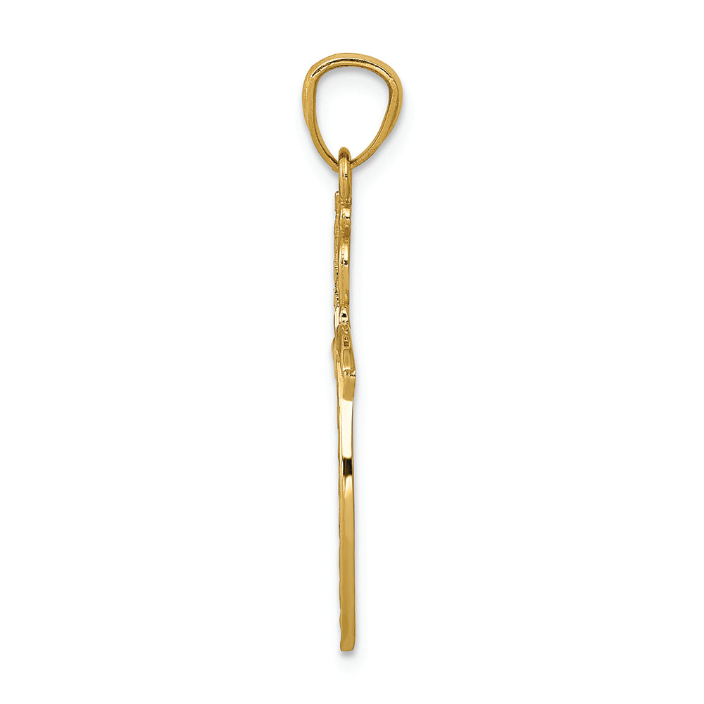 FJC Finejewelers 14k Yellow Gold Scroll Design Cross Charm
