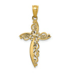 FJC Finejewelers 14k Yellow Gold Scroll Design Cross Charm