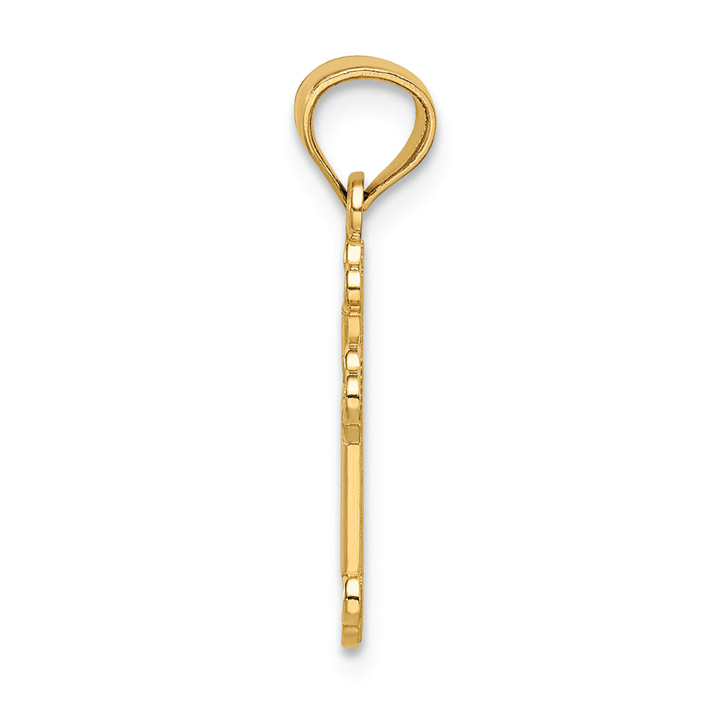 FJC Finejewelers 14k Yellow Gold Small Budded Cross Charm