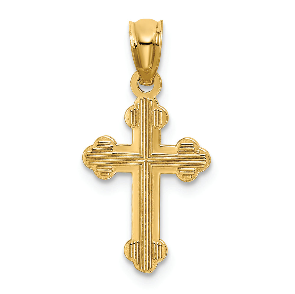 FJC Finejewelers 14k Yellow Gold Small Budded Cross Charm
