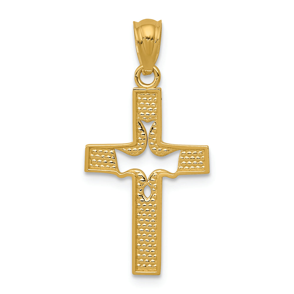 FJC Finejewelers 14k Yellow Gold Dove Cross Charm
