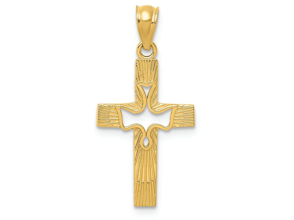 FJC Finejewelers 14k Yellow Gold Dove Cross Charm