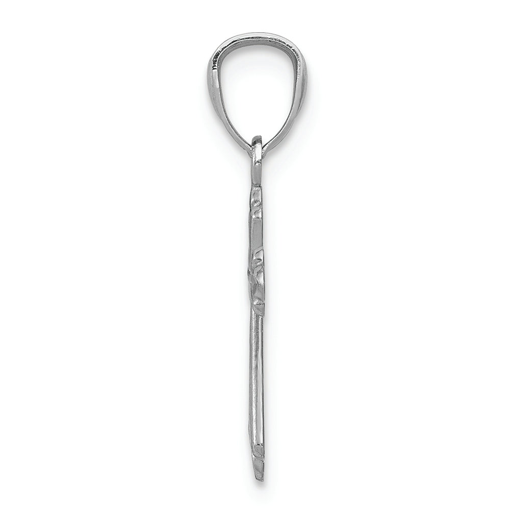 FJC Finejewelers 14k White Gold Budded Cross Charm