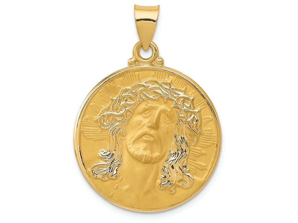 FJC Finejewelers 14k Yellow Gold Head Of Christ Medal Round Charm
