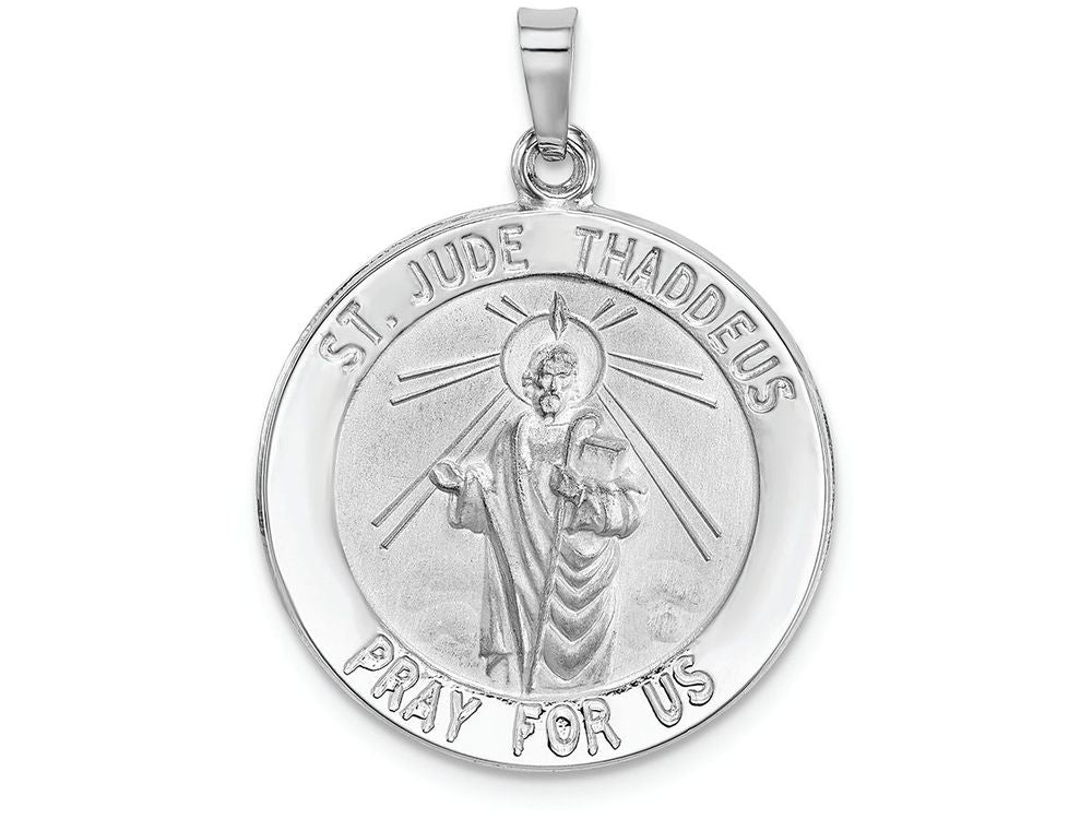 FJC Finejewelers 14k White Gold Saint Jude Medal Charm