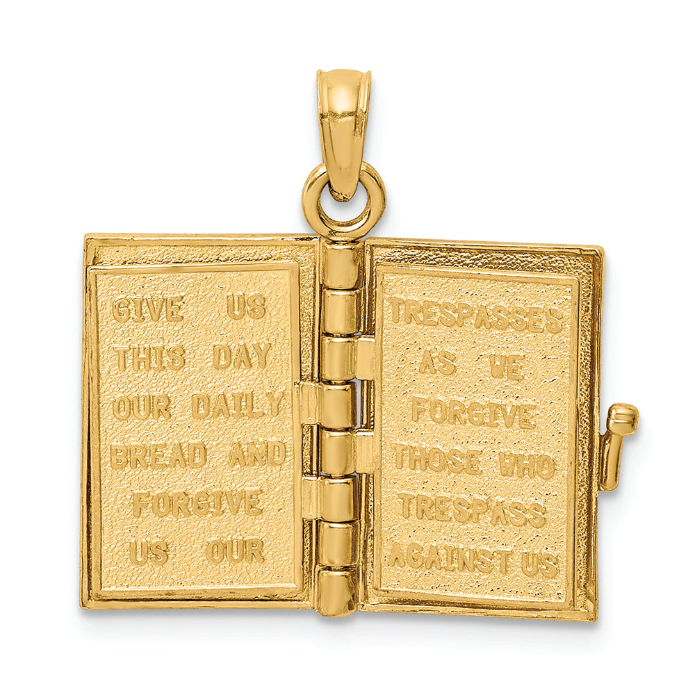 FJC Finejewelers 14k Yellow Gold Enameled Lord's Prayer Bible Charm