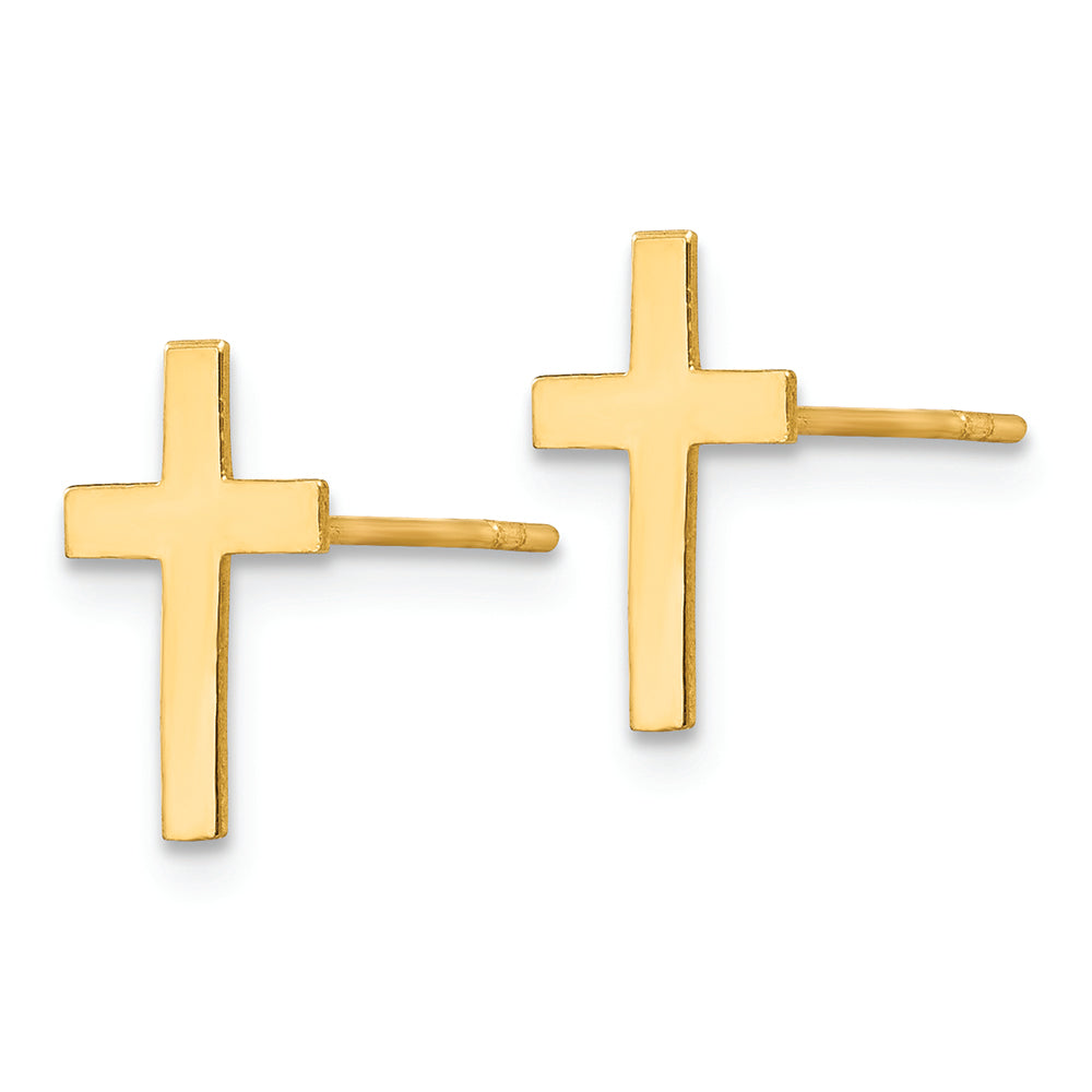 FJC Finejewelers 14k Yellow Gold Polished Cross Earrings