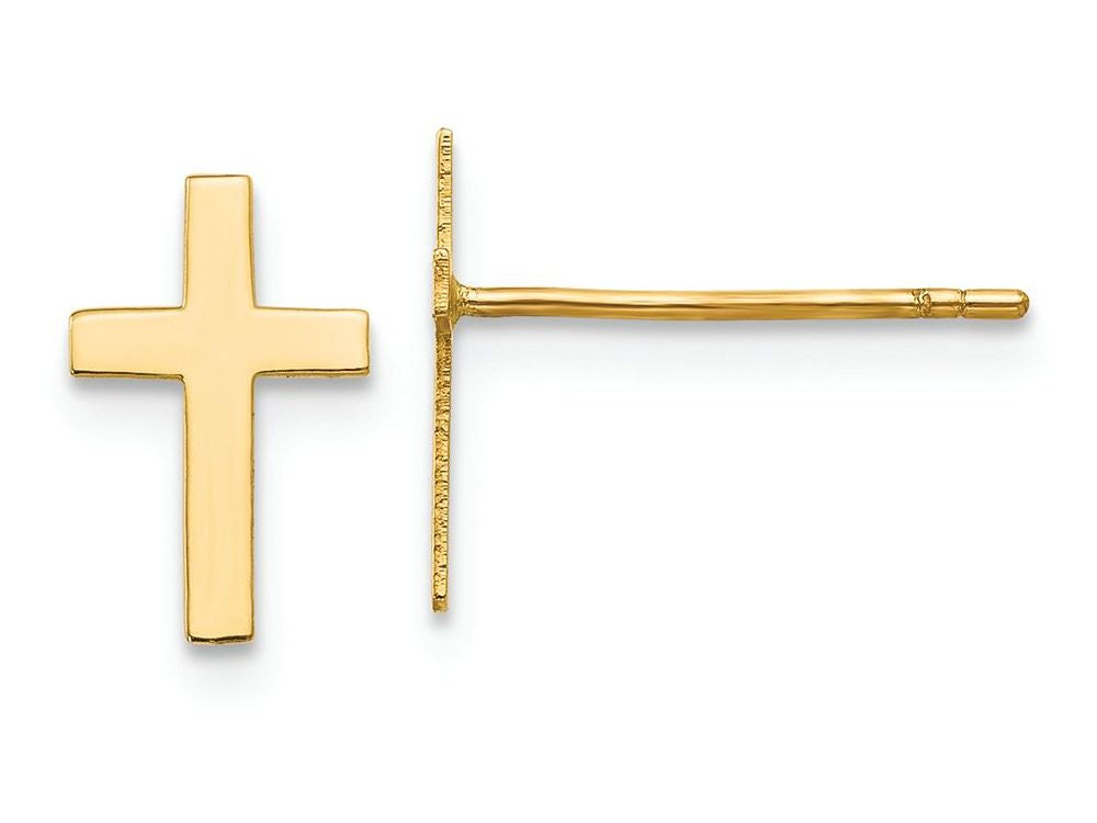 FJC Finejewelers 14k Yellow Gold Polished Cross Earrings