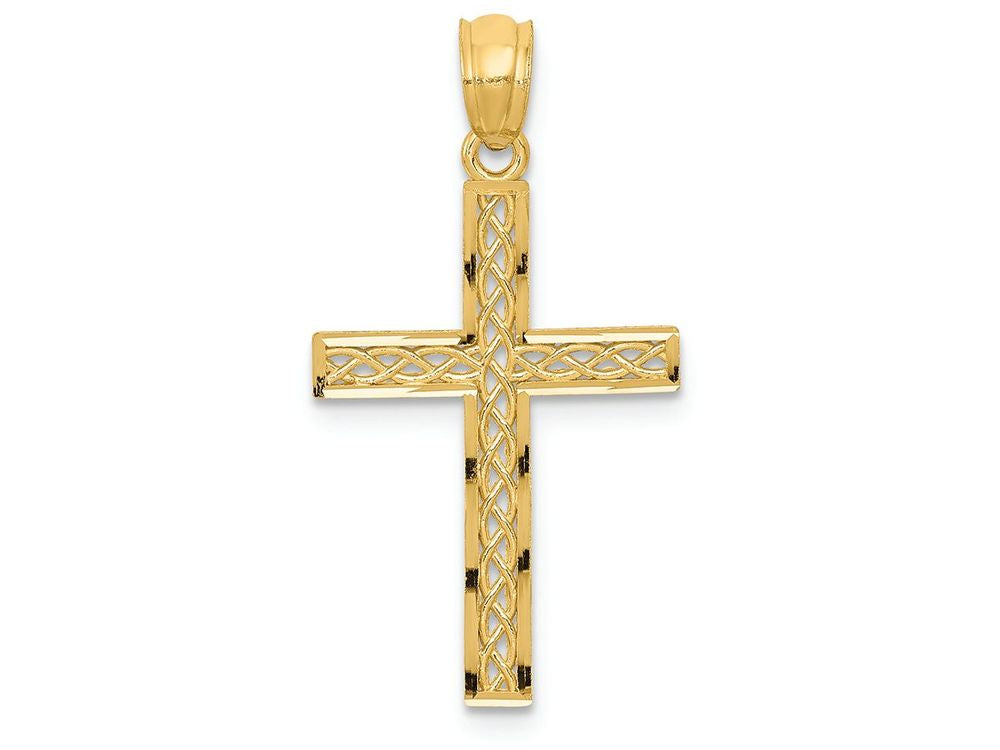 FJC Finejewelers 14k Yellow Gold Filigree Cross Charm