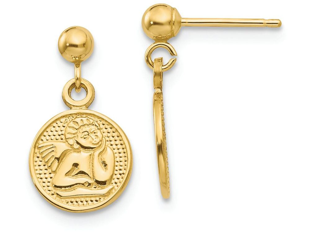 FJC Finejewelers 14k Yellow Gold Polished Raphael Angel Earrings