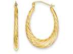 FJC Finejewelers 14k Yellow Gold Polished Twisted Oval Hollow Hoop Earrings
