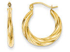 FJC Finejewelers 14k Yellow Gold Polished Twisted Hollow Hoop Earrings