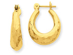 FJC Finejewelers 14k Yellow Gold Hammered Fancy Hollow Hoop Earrings