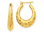 FJC Finejewelers 14k Yellow Gold Hammered Fancy Hollow Hoop Earrings