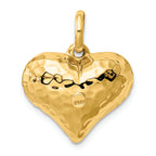 FJC Finejewelers 14k Yellow Gold Faceted Puffed Heart Charm