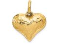 FJC Finejewelers 14k Yellow Gold Faceted Puffed Heart Charm