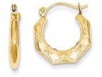 FJC Finejewelers 14k Yellow Gold Polished Patterned Hoop Earrings