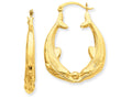 FJC Finejewelers 14k Yellow Gold Polished Dolphin Hoop Earrings