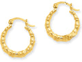 FJC Finejewelers 14k Yellow Gold Polished Bamboo Design Hollow Hoop Earrings