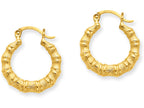 FJC Finejewelers 14k Yellow Gold Polished Bamboo Design Hollow Hoop Earrings