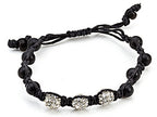 Finejewelers Adjustable Rhinestone Ball Bracelet
