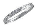 Stellar White Bright Cut Bangle - Rhodium
