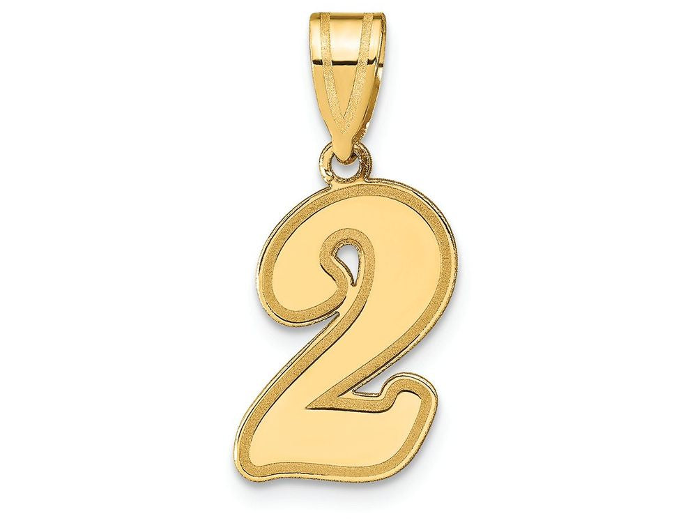 FJC Finejewelers 14k Yellow Gold Polished Script Number 2 Charm