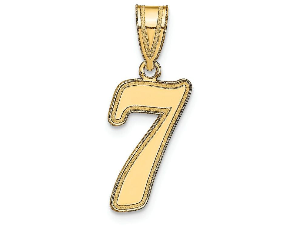 FJC Finejewelers 14k Yellow Gold Polished Script Number 7 Charm