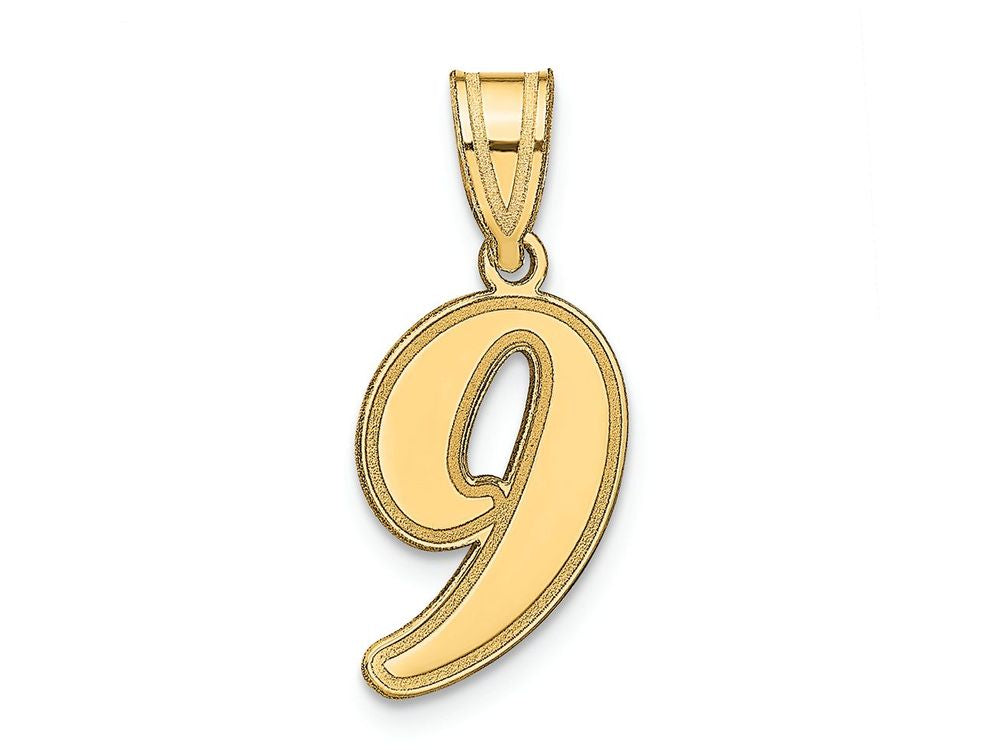 FJC Finejewelers 14k Yellow Gold Polished Script Number 9 Charm