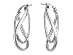 Stellar White™ Rhodium Twist Hoop Earrings