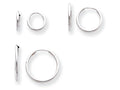 FJC Finejewelers 14k White Gold Madi K 3-pair Set - Endless Hoop Children Earrings