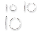 FJC Finejewelers 14k White Gold Madi K 3-pair Set - Endless Hoop Children Earrings
