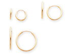 FJC Finejewelers 14k Yellow Gold Madi K Polished 3-pair Set - Endless Hoop Children Earrings