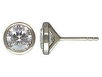 Finejewelers Rhodium Plated Sterling Silver 7mm Premium CZ Martini Studs