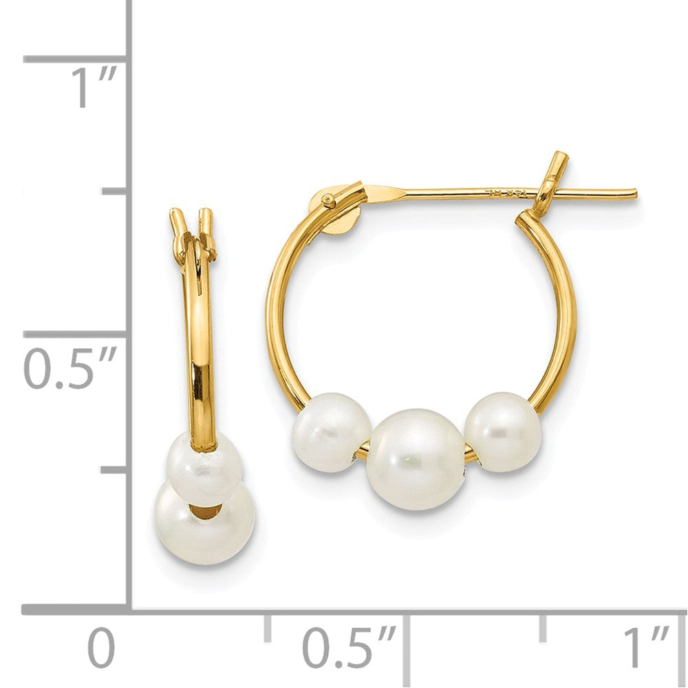 FJC Finejewelers 14k Madi K Freshwater Cultured Pearl Hoop Children Earrings