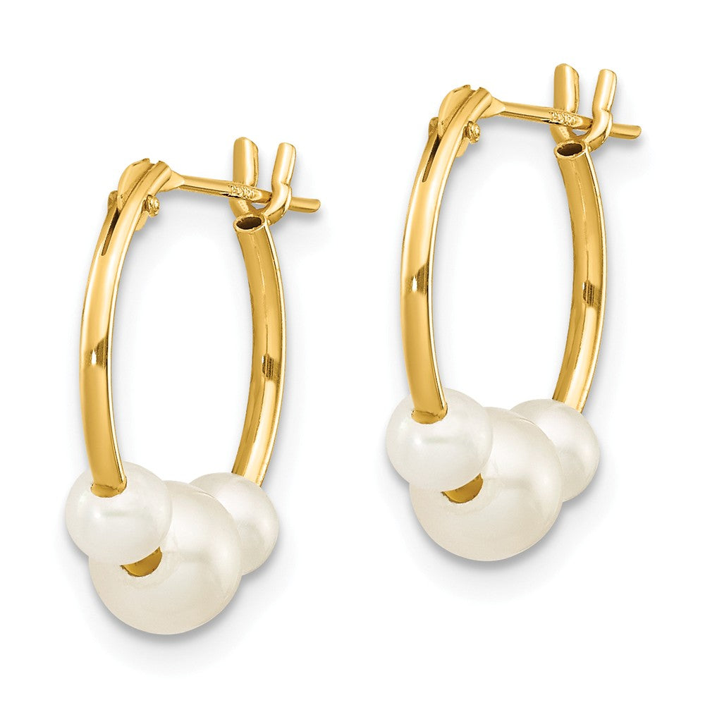 FJC Finejewelers 14k Madi K Freshwater Cultured Pearl Hoop Children Earrings
