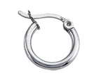 Stellar White Rhodium 2mm X 13mm Tubing Hoop Earrings