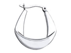 Stellar White Rhodium Polished Hoop Earrings