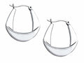 Stellar White Rhodium Polished Hoop Earrings