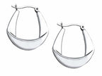 Stellar White Rhodium Polished Hoop Earrings