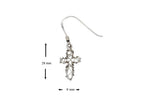 Finejewelers 925 Sterling Silver Bright Cut Dangle Cross Earrings Pendant Necklace