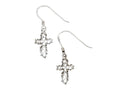 Finejewelers 925 Sterling Silver Bright Cut Dangle Cross Earrings Pendant Necklace