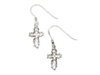 Finejewelers 925 Sterling Silver Bright Cut Dangle Cross Earrings Pendant Necklace