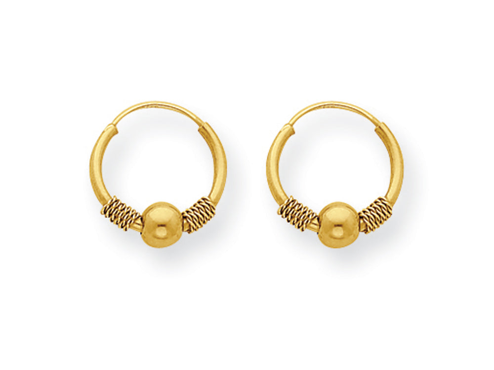 FJC Finejewelers 14k Yellow Gold Madi K Endless Hoop W/bead Children Earrings