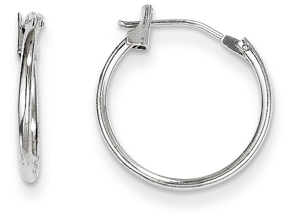 FJC Finejewelers 14k White Gold Madi K 1.25mm Hoop Children Earrings